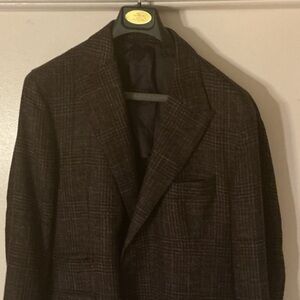 Eleventy Dark Brown Plaid Blazer